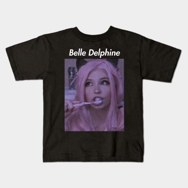 belle delphine brush teeth Kids T-Shirt by maybeitnice